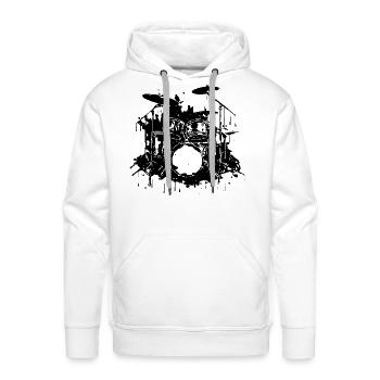 Drum Kit - Men's Premium Hoodie - white - Front - Liam (192cm)