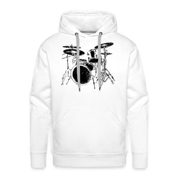 Drum Kit Drawing - Men's Premium Hoodie - white - Front - Liam (192cm)