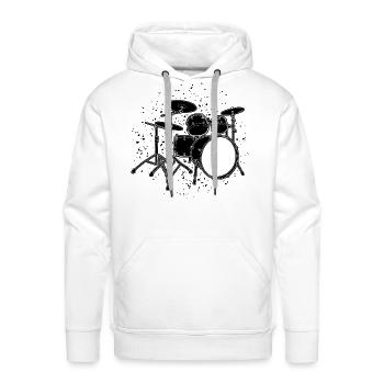 Drum Set - Men's Premium Hoodie - white - Front - Liam (192cm)