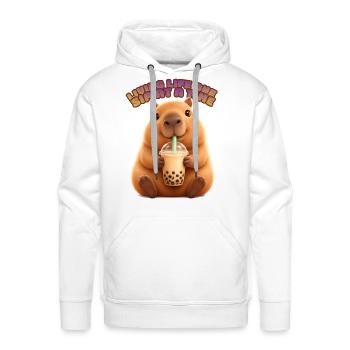 Sip Life Capybara Bubble Tea - Men's Premium Hoodie - white - Front - Liam (192cm)