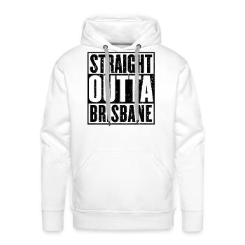 Straight Outta Brisbane - Men's Premium Hoodie - white - Front - Liam (192cm)