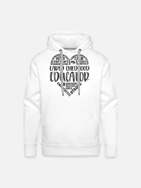 Early Childhood Educator Heart - Men's Premium Hoodie - white