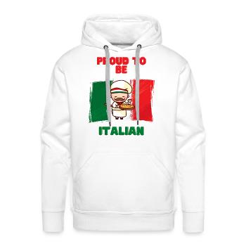 Proud to be Italian - cute design - Men's Premium Hoodie - white - Front - Liam (192cm)