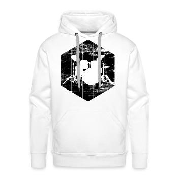Drum Kit Sketch - Men's Premium Hoodie - white - Front - Liam (192cm)