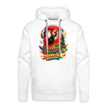 Tropical Rhythm Parrot - Men's Premium Hoodie - white - Front - Liam (192cm)