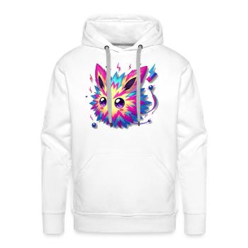 funny cute magnetic fox monster - Men's Premium Hoodie - white - Front - Liam (192cm)