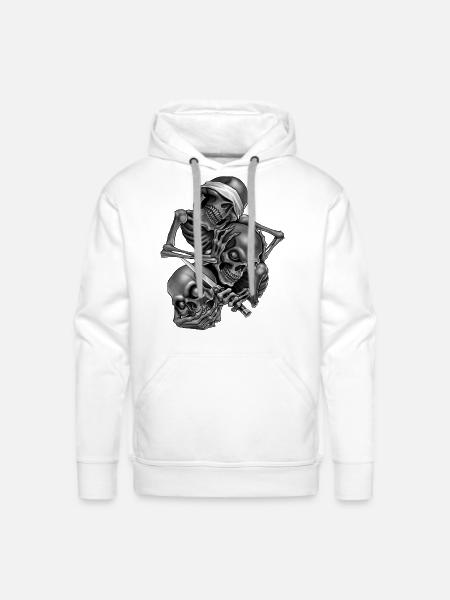 So No.Speak No.Hear No - Men's Premium Hoodie - white