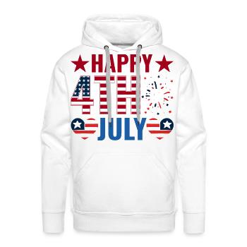Star-Spangled 4th of July Graphic - Men's Premium Hoodie - white - Front - Liam (192cm)