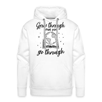 Grow Through What You Go Through Book Lovers - Men's Premium Hoodie - white - Front - Liam (192cm)