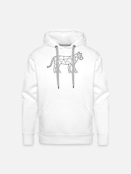 tiger polygon - Men's Premium Hoodie - white