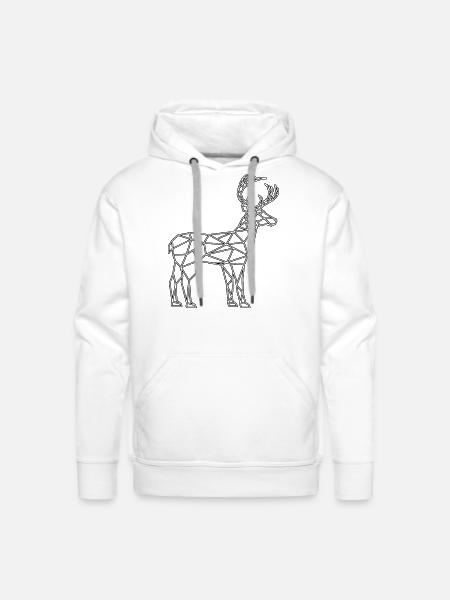deer polygon - Men's Premium Hoodie - white