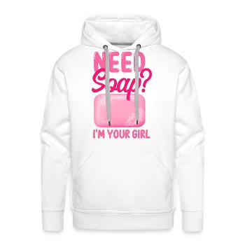 Soap Making Crafting Need Soap? - Men's Premium Hoodie - white - Front - Liam (192cm)