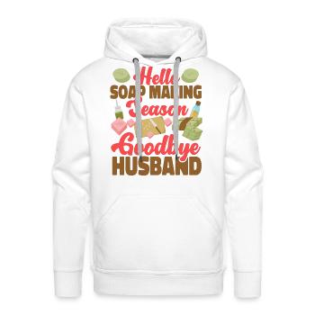 Soap Making Crafting Hello Soap - Men's Premium Hoodie - white - Front - Liam (192cm)