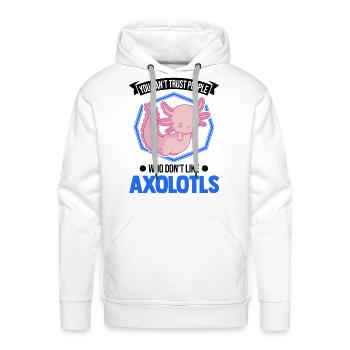 Axolotl Gift Salamander - Men's Premium Hoodie - white - Front - Liam (192cm)