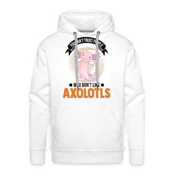 Axolotl Gift Salamander - Men's Premium Hoodie - white - Front - Liam (192cm)