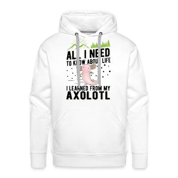 Axolotl Gift Salamander - Men's Premium Hoodie - white - Front - Liam (192cm)