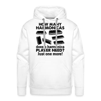 How Many Harmonicas Does A Harmonica Player Needs? - Men's Premium Hoodie - white - Front - Liam (192cm)