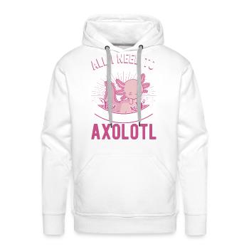 Axolotl Gift Salamander - Men's Premium Hoodie - white - Front - Liam (192cm)