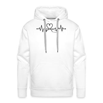 Doctor Stethoscope Heartbeat - Men's Premium Hoodie - white - Front - Liam (192cm)
