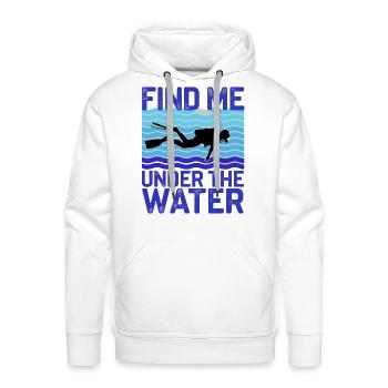 Diver Diving Find me under water - Men's Premium Hoodie - white - Front - Liam (192cm)