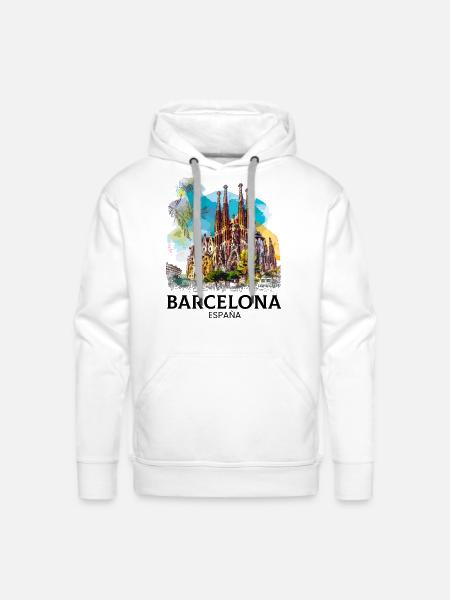 barcelona spain espana - Men's Premium Hoodie - white