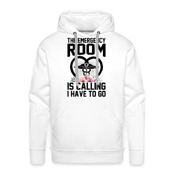 The emergency room is calling I have to go - Emerg - Men's Premium Hoodie - white - Front - Liam (192cm)
