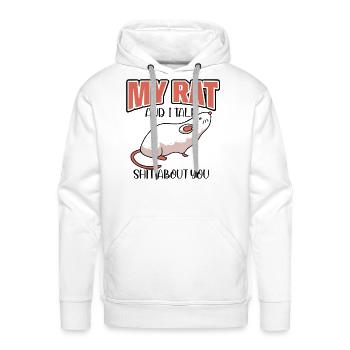 Rat Rodent Rat Lovers Mouse Pet - Men's Premium Hoodie - white - Front - Liam (192cm)