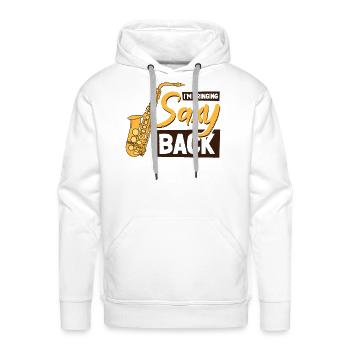 Music Saxophone Classical Music Saxophonist - Men's Premium Hoodie - white - Front - Liam (192cm)