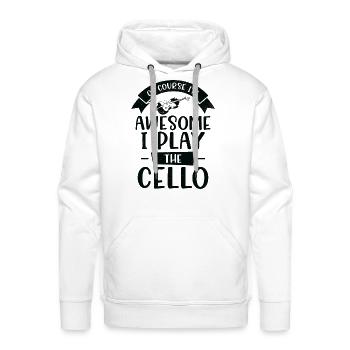 Music Cello Instrument Classical Music Cellist - Men's Premium Hoodie - white - Front - Liam (192cm)