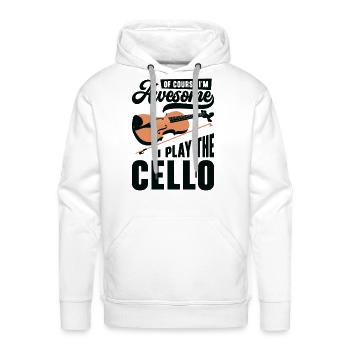 Music Cello Instrument Classical Music Cellist - Men's Premium Hoodie - white - Front - Liam (192cm)