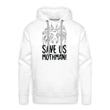 Halloween Mothman Mythical Line Art Beast Monster - Men's Premium Hoodie - white - Front - Liam (192cm)