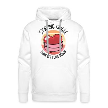 Single Vintage fan Single Quotes Retro Single - Men's Premium Hoodie - white - Front - Liam (192cm)