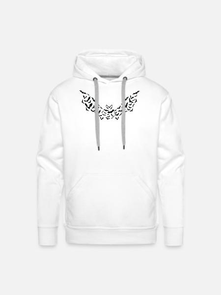 Bat Halloween Bats Silhouette - Men's Premium Hoodie - white