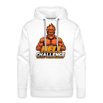 Hell Challenge Flame Titan - Men's Premium Hoodie - white - Front - Liam (192cm)