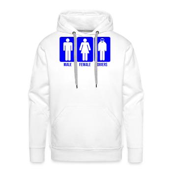 Funny translation error man female diverse - Men's Premium Hoodie - white - Front - Liam (192cm)