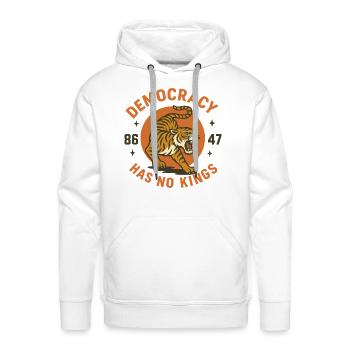 Democracy has no kings - Men's Premium Hoodie - white - Front - Liam (192cm)