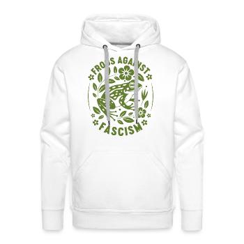 Portland Frogs Against Fascism - Men's Premium Hoodie - white - Front - Liam (192cm)