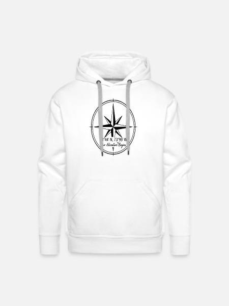 Compass Rose Adventure - Men's Premium Hoodie - white