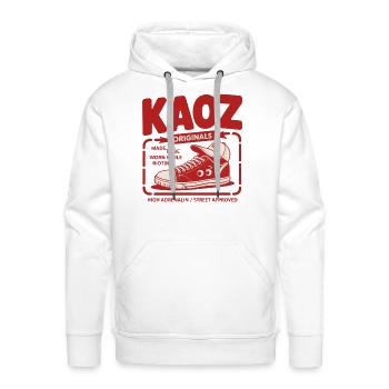 Émeute des baskets de rue KAOZ - Molleton à capuche Premium pour homme - blanc - Devant - Liam (192cm)