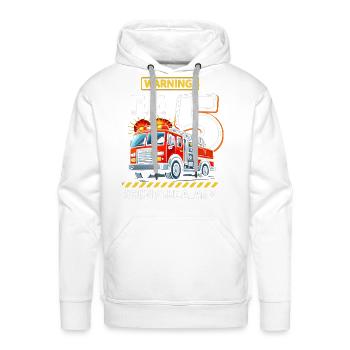 Im 5 Fire Engine Birthday Alarm - Men's Premium Hoodie - white - Front - Liam (192cm)