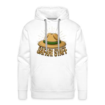 Safari Staff Hat Emblem - Men's Premium Hoodie - white - Front - Liam (192cm)