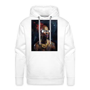 Abstraction Art_LVMA Designs - Molleton à capuche Premium pour homme - blanc - Devant - Liam (192cm)