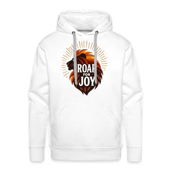Roar for Joy Lion Emblem - Men's Premium Hoodie - white - Front - Liam (192cm)