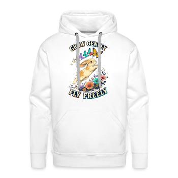Grow Gently Bunny - Men's Premium Hoodie - white - Front - Liam (192cm)