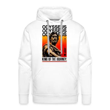 Odysseus | King of the Journey Vintage Graphic T-S - Men's Premium Hoodie - white - Front - Liam (192cm)