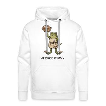 We  proof at dawn Frog Baker - Men's Premium Hoodie - white - Front - Liam (192cm)
