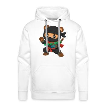 Mode Ours Panda Ninja activé - Molleton à capuche Premium pour homme - blanc - Devant - Liam (192cm)