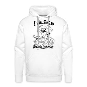I Will Succeed Because Raccoon Vs Crocodile - Men's Premium Hoodie - white - Front - Liam (192cm)