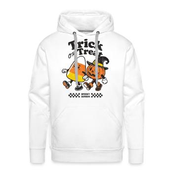 Vintage Pumpkin Spooky Season Halloween T-Shirt - Men's Premium Hoodie - white - Front - Liam (192cm)