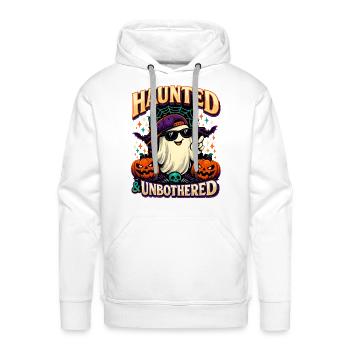 Haunted & Unbothered Cool Ghost Halloween - Men's Premium Hoodie - white - Front - Liam (192cm)